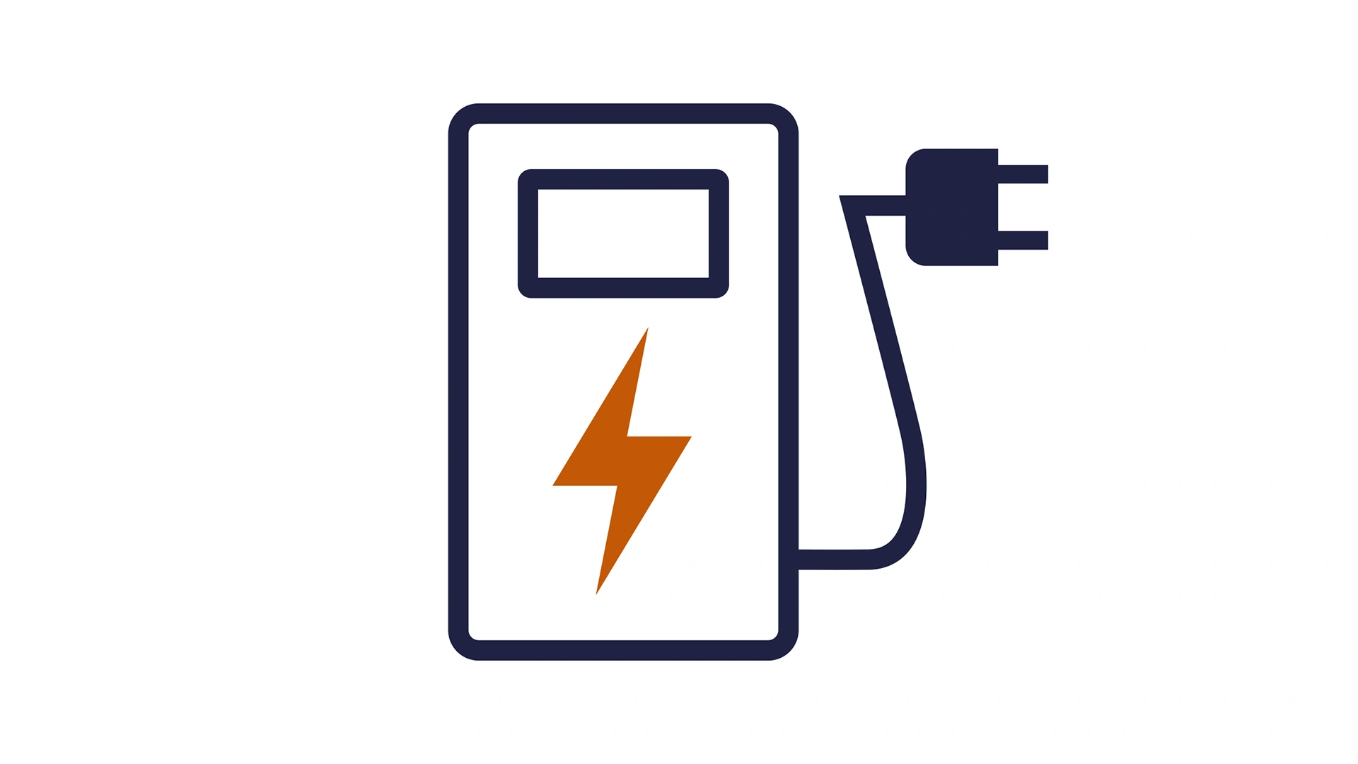 Zīmēta ikona ar transporta uzlādes staciju